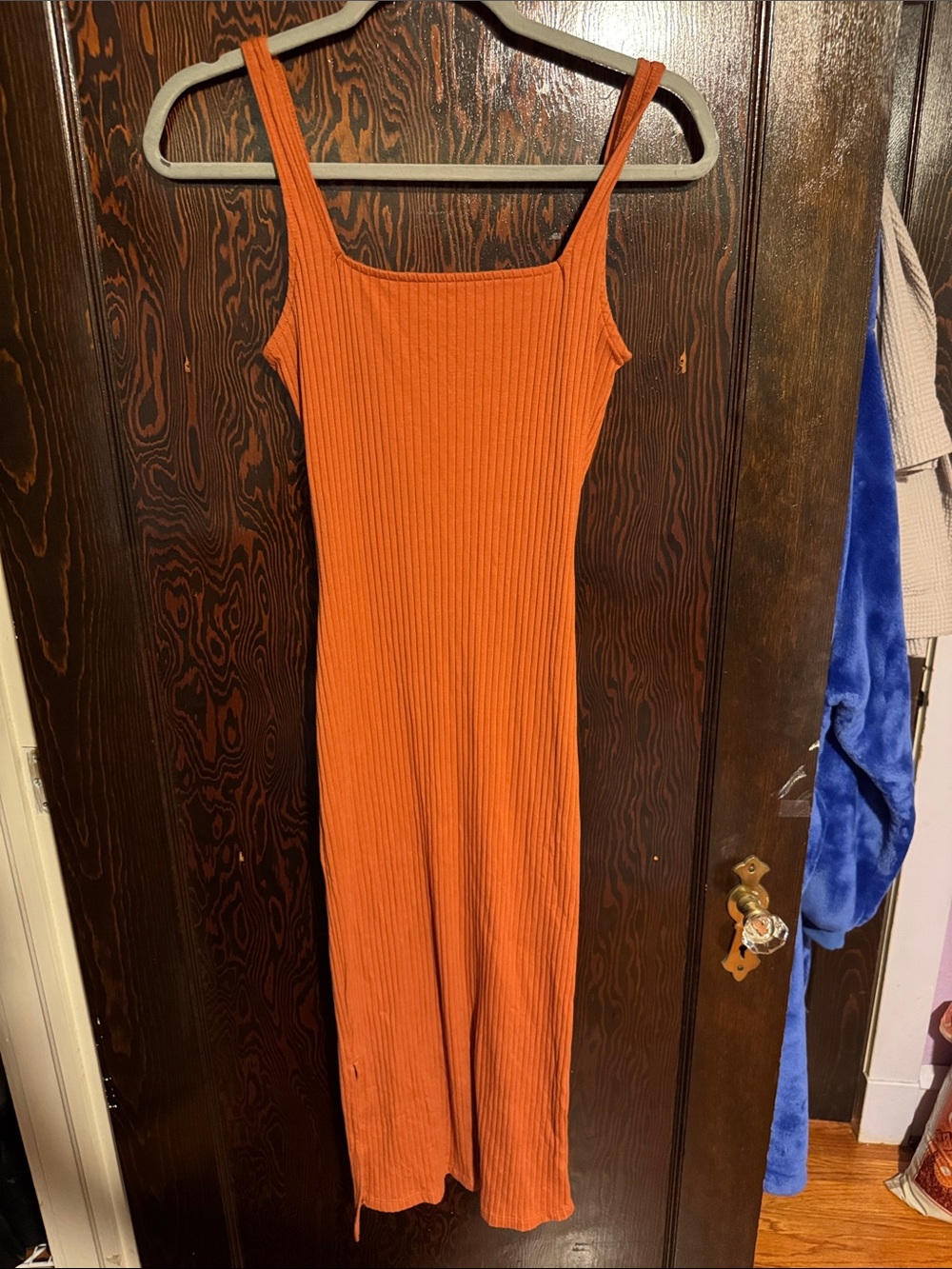 wild fable Ribbed Maxi Slip Dress in Rust